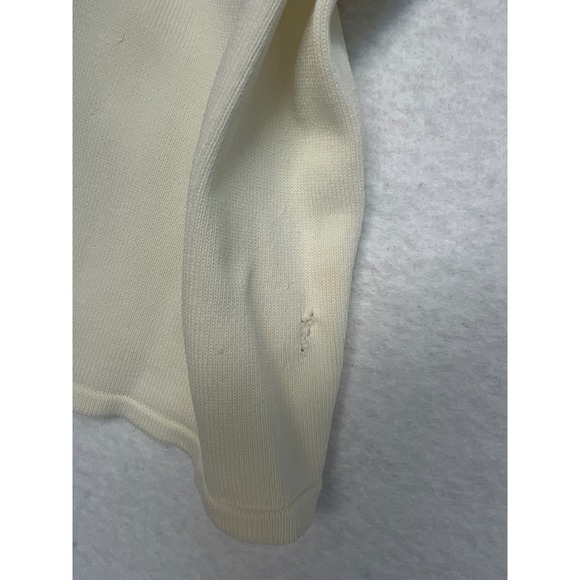 Solid & Striped Cream Bell Sleeve Cropped Crewneck Sweater Womens Large L - Picture 5 of 7